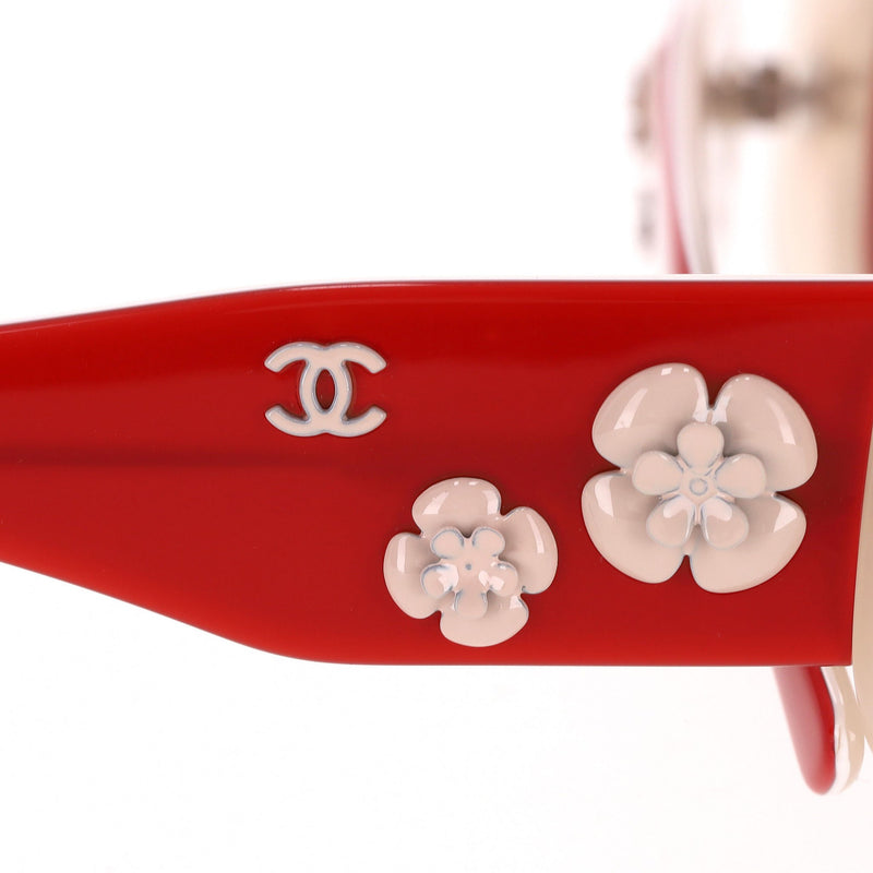 Chanel Sunglasses With Camellia Flower & 'CC' Logo To The Arms