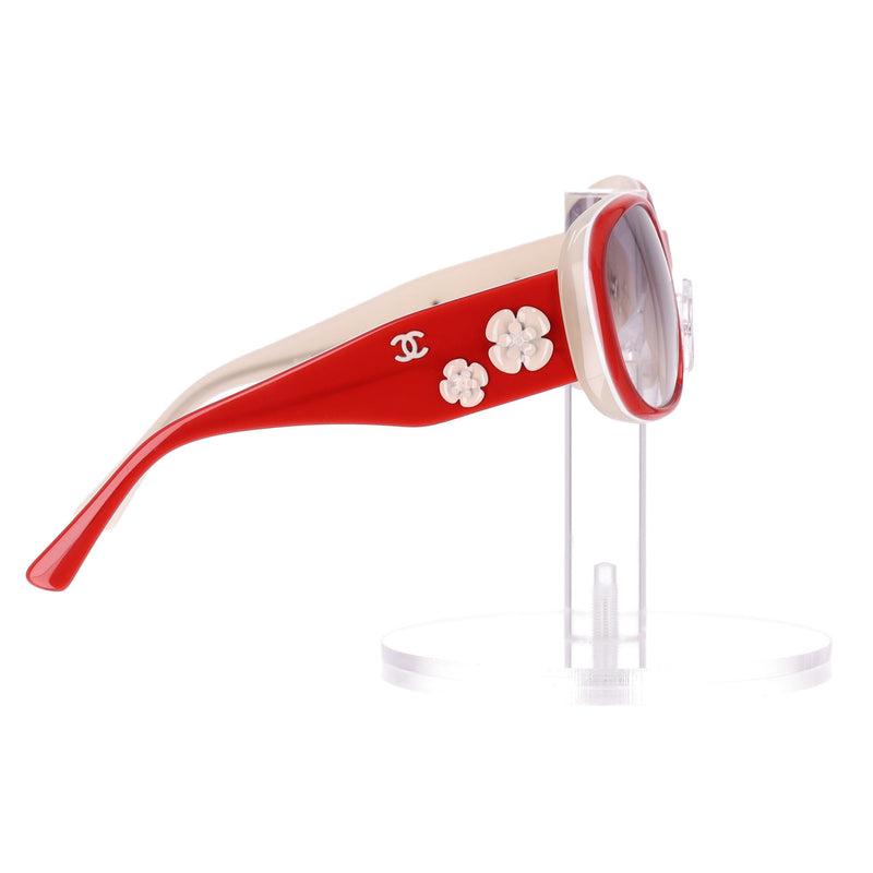 Chanel Sunglasses With Camellia Flower & 'CC' Logo To The Arms