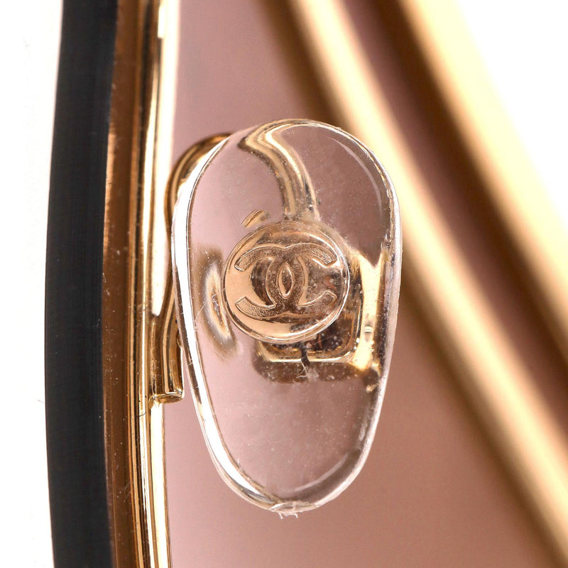 Chanel Shield Mirrored Sunglasses With Chain & 'CC' Logo Arms