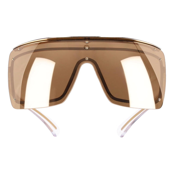 Chanel Shield Mirrored Sunglasses With Chain & 'CC' Logo Arms
