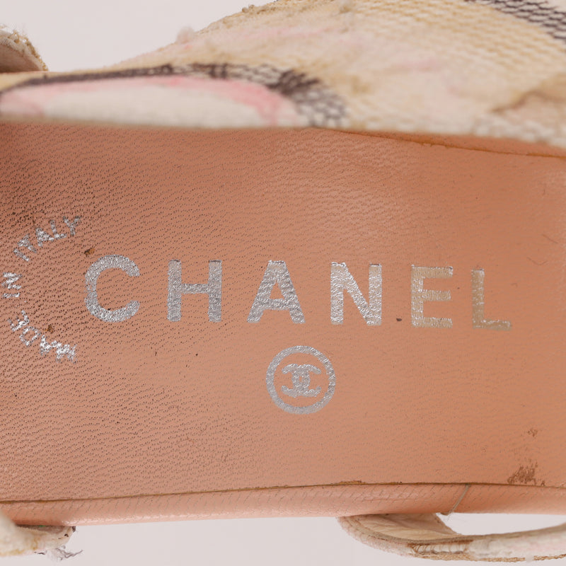Chanel Snakeskin D'Orsay Sandals. Size 40