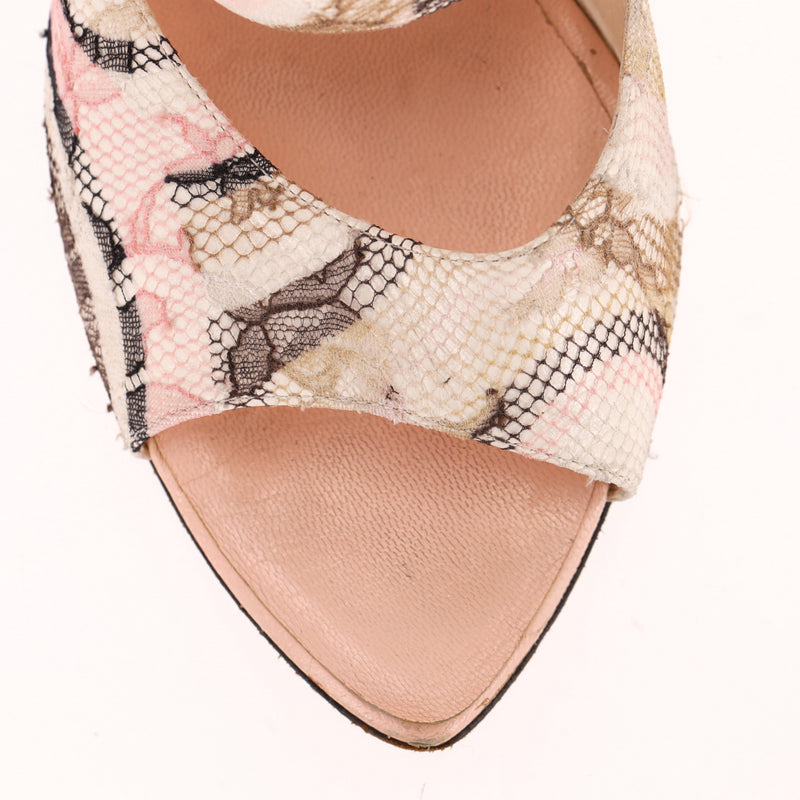 Chanel Snakeskin D'Orsay Sandals. Size 40