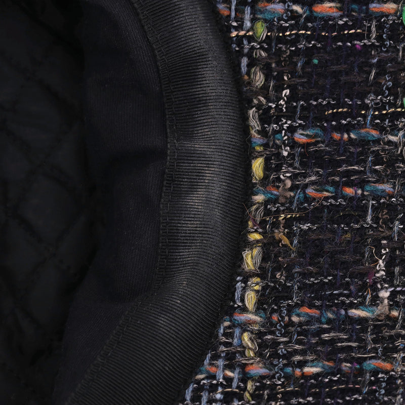 Chanel Tweed Cap With 'CC' Logo Detail