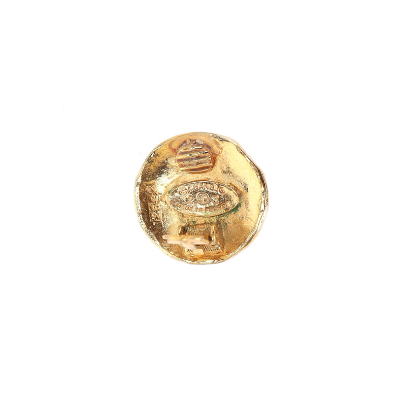 Chanel 1980's 24k Gold Plated Lion Clip-On Earrings