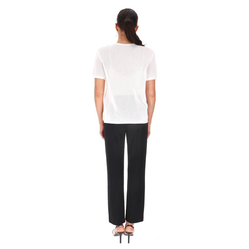 Chanel ‘CC' Embroidered Mesh Top.Size 36FR