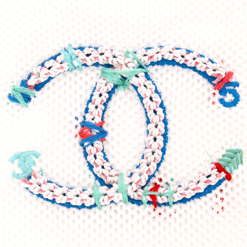 Chanel ‘CC' Embroidered Mesh Top.Size 36FR