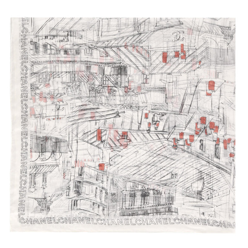 Chanel  XL 'Paris Roofs' Printed Silk Scarf