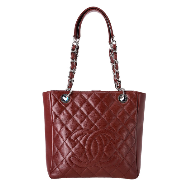 Chanel 'CC' Logo Caviar Leather Petite Shopping Tote Bag
