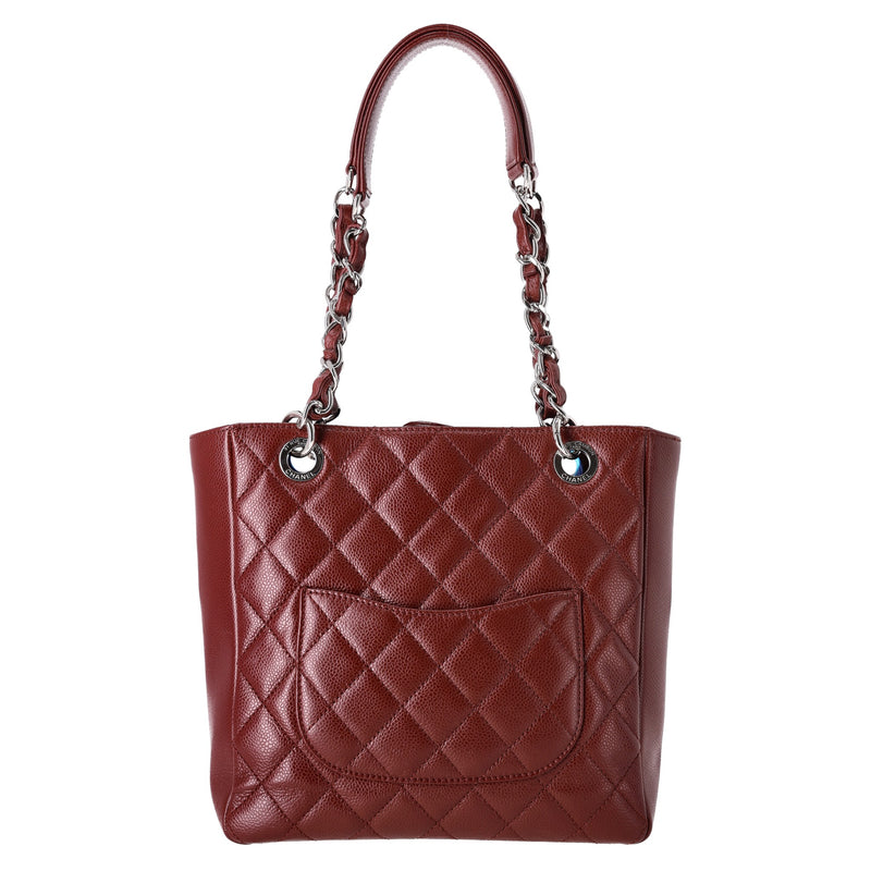 Chanel 'CC' Logo Caviar Leather Petite Shopping Tote Bag