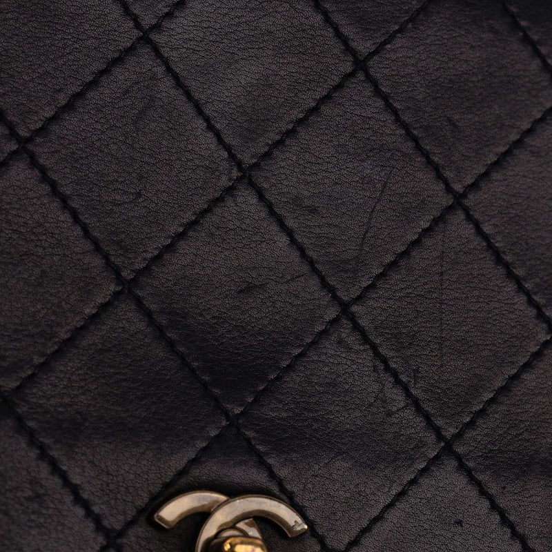 Chanel 'CC' Turn-Lock Diamond Quilted Leather Vintage Bag