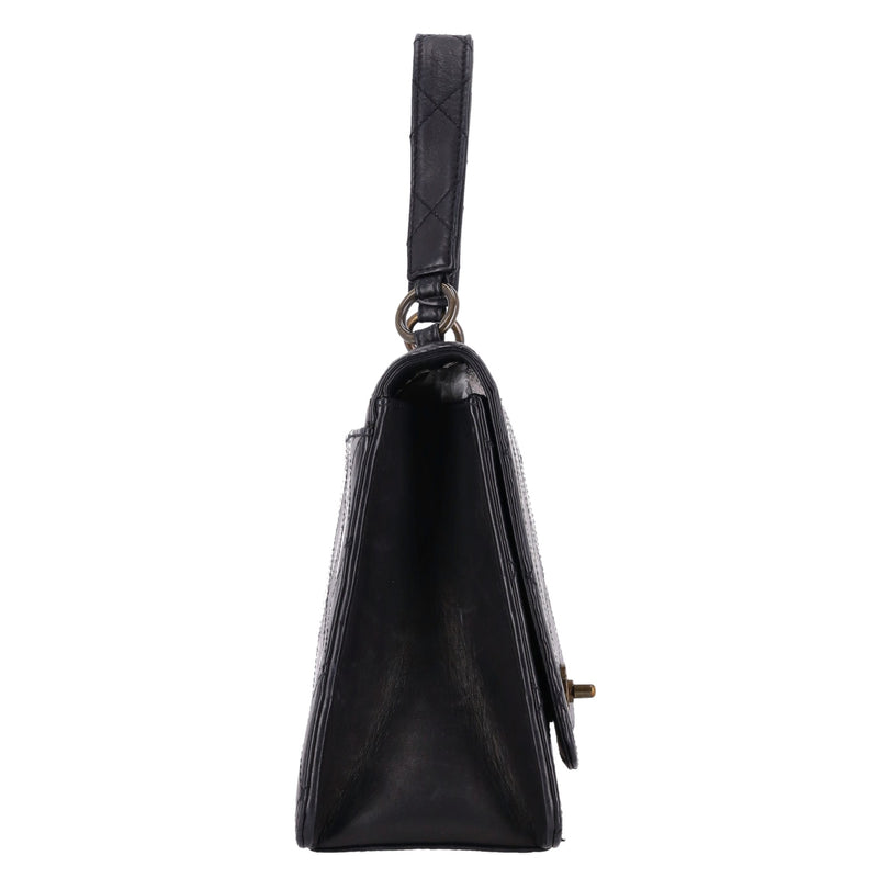Chanel 'CC' Turn-Lock Diamond Quilted Leather Vintage Bag