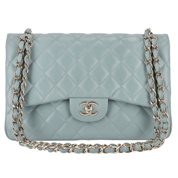 Chanel Classic Jumbo Double Flap Caviar Leather Handbag