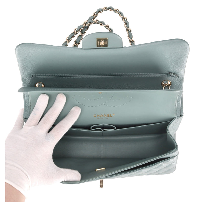 Chanel Classic Jumbo Double Flap Caviar Leather Handbag