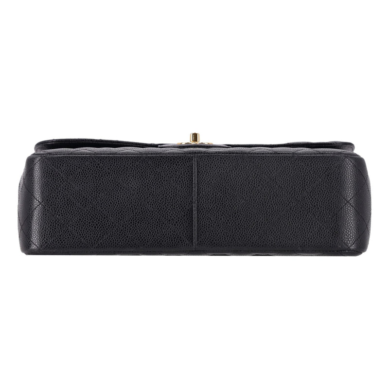 Chanel Classic Jumbo Double Flap Caviar Leather Handbag