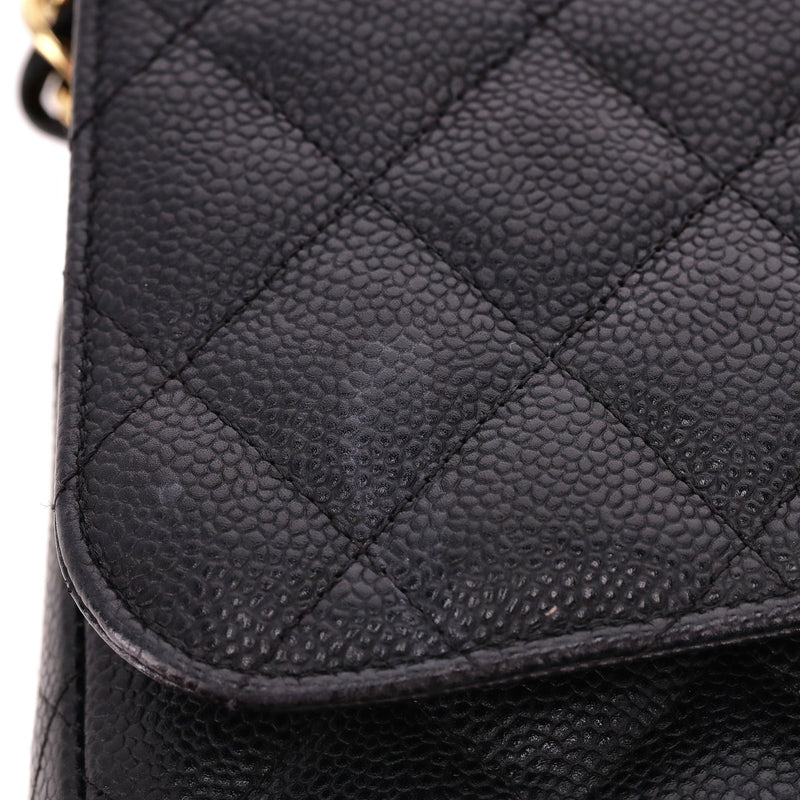 Chanel Classic Jumbo Double Flap Caviar Leather Handbag