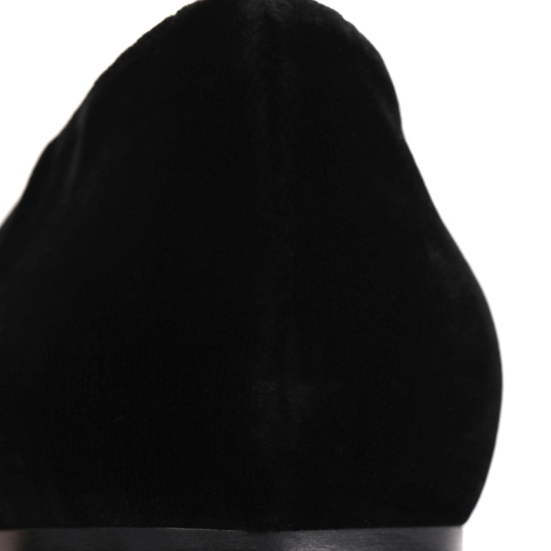 Chanel Camellia Flower & 'CC' Logo Velvet Ballet Flats. Size 39.5