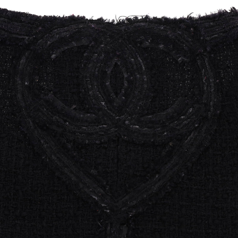 Chanel Paris Miami Wool Tweed Jacket With 'CC' Logo Hearts. Size 40FR