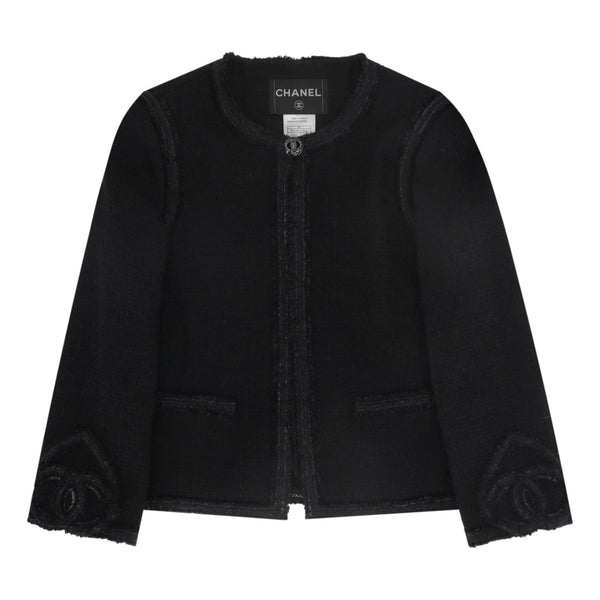 Chanel Paris Miami Wool Tweed Jacket With 'CC' Logo Hearts. Size 40FR