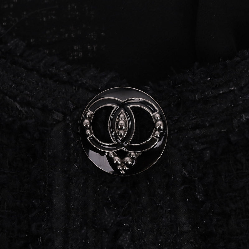 Chanel Paris Miami Wool Tweed Jacket With 'CC' Logo Hearts. Size 40FR