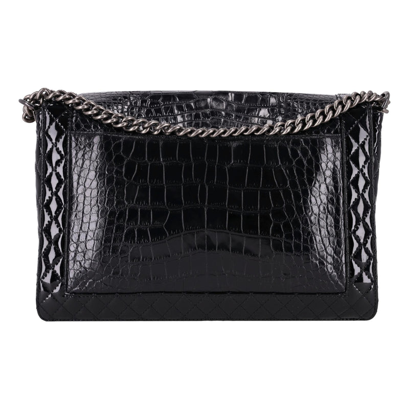 Chanel X/L Boy Bag In Alligator Skin & Patent Leather