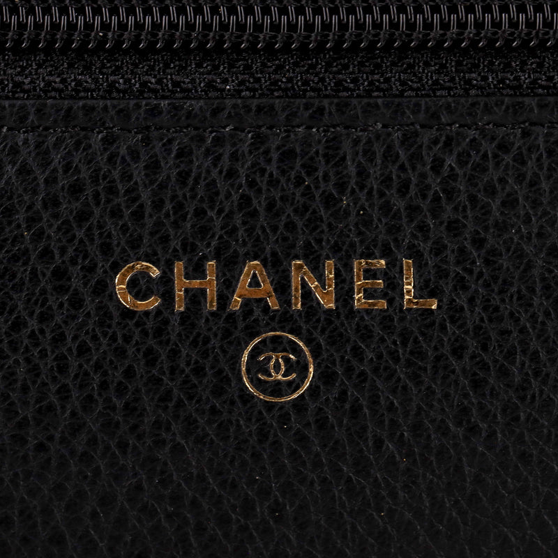 Chanel Rare 'CC' Crystal Crystal Embellished Leather Wallet On Chain ...