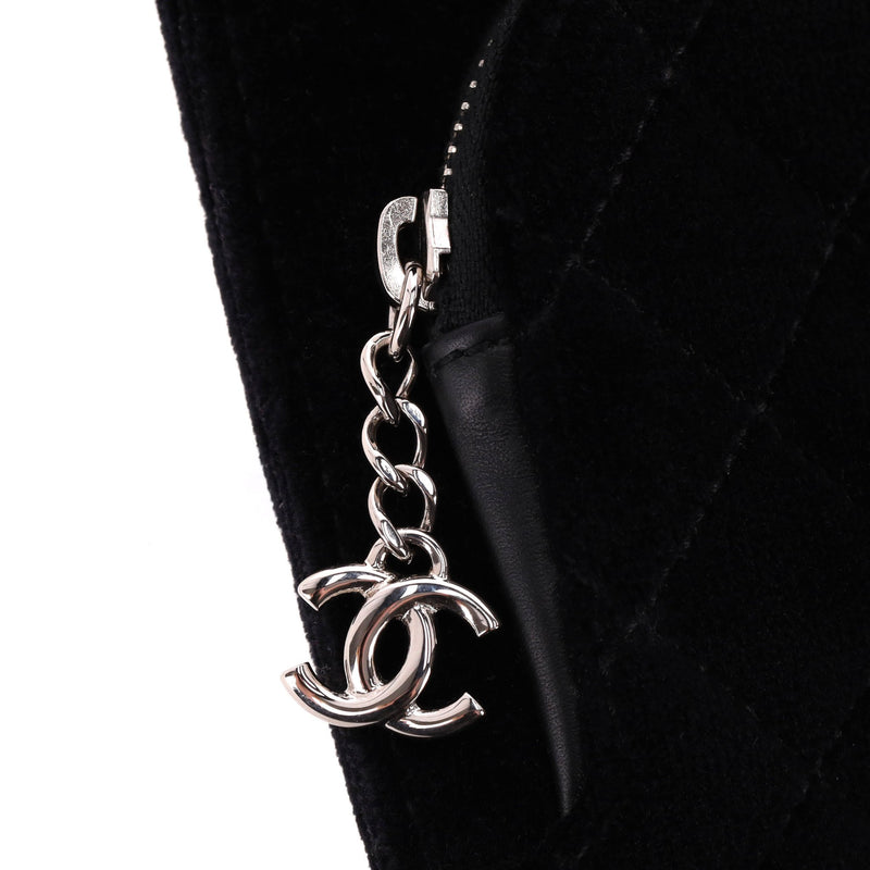 Chanel Crystal Detailed Velvet Clutch Bag