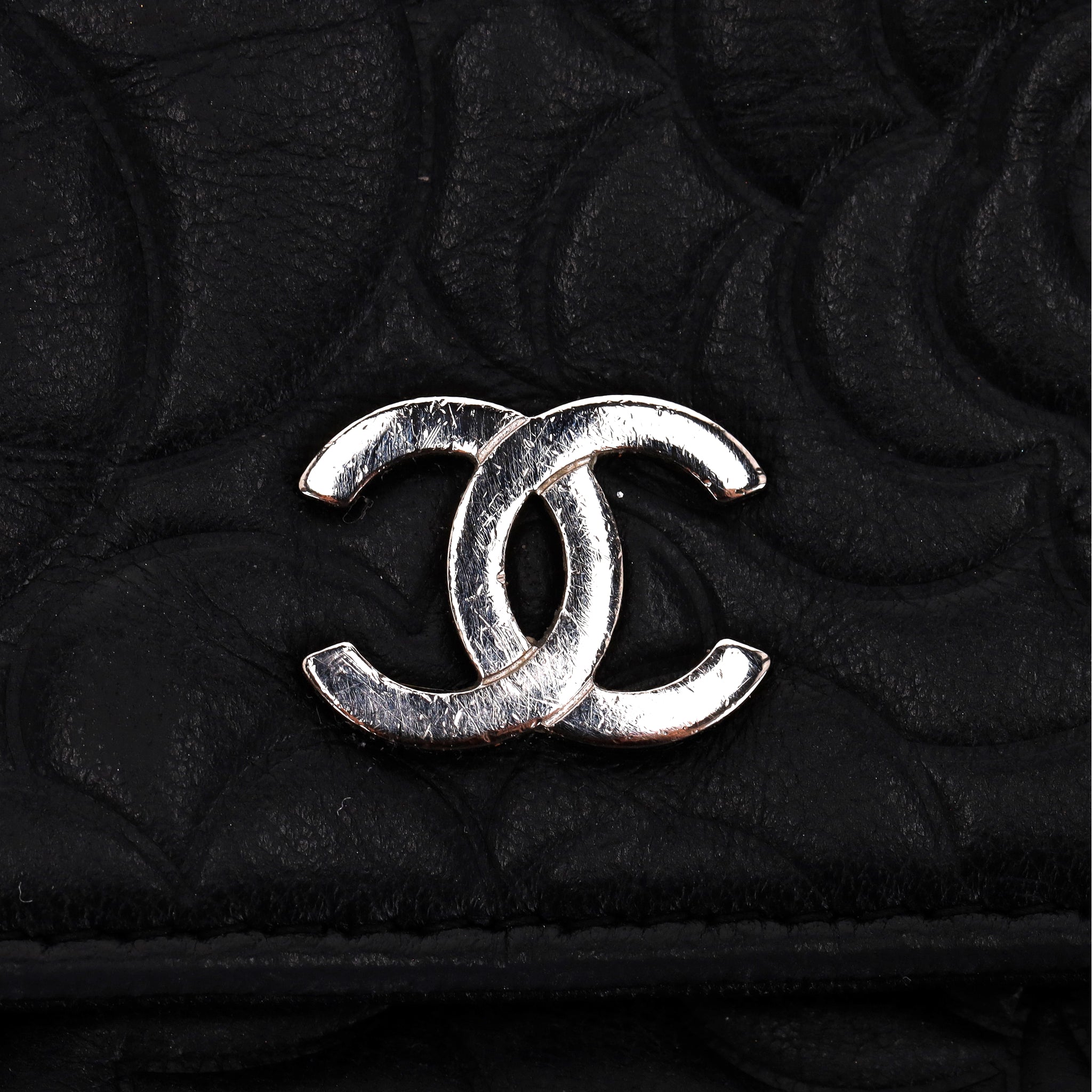 Chanel Camellia Flower Pattern Lambskin Leather Wallet On Chain