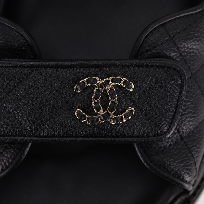 Chanel Grained Calfskin 'CC' Logo Velcro Dad Sandals. Size 40