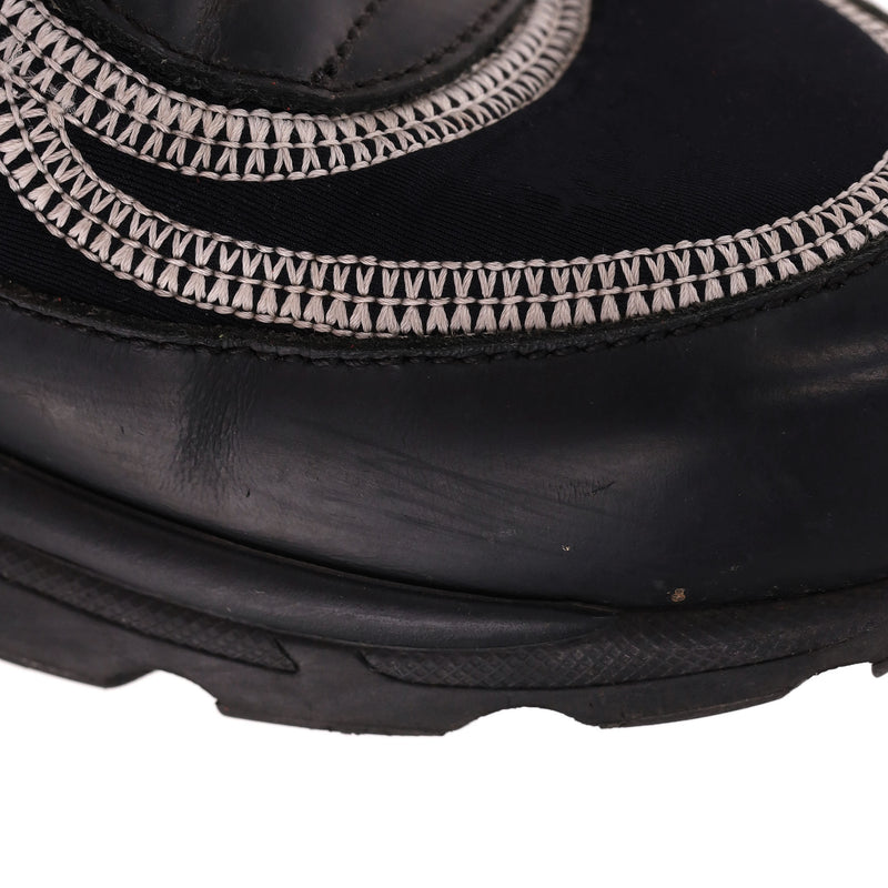 Chanel 'CC' Logo Embroidered Neoprene & Leather Sneakers. Size 36