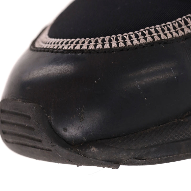 Chanel 'CC' Logo Embroidered Neoprene & Leather Sneakers. Size 36