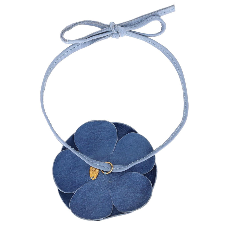 Chanel Camellia Flower Leather Choker Necklace