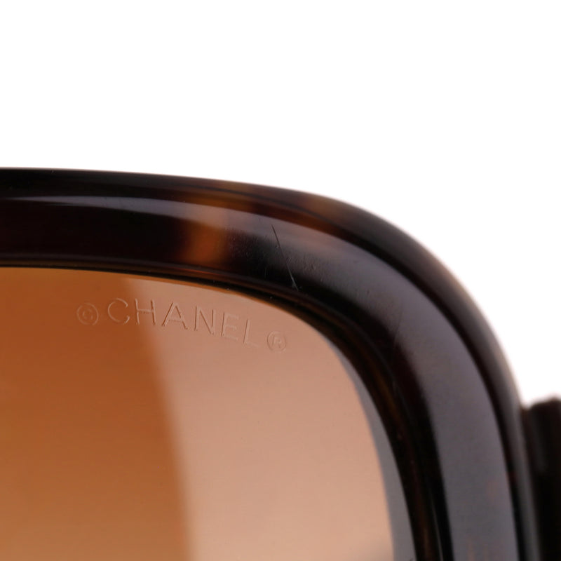 Chanel 'CC' Logo Ribbon Detail Tortoise Sunglasses