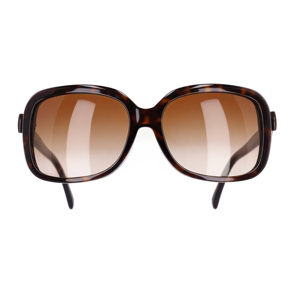 Chanel 'CC' Logo Ribbon Detail Tortoise Sunglasses
