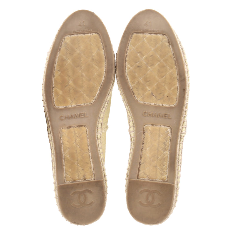 Chanel 'CC' Logo Canvas Espadrilles. Size 41