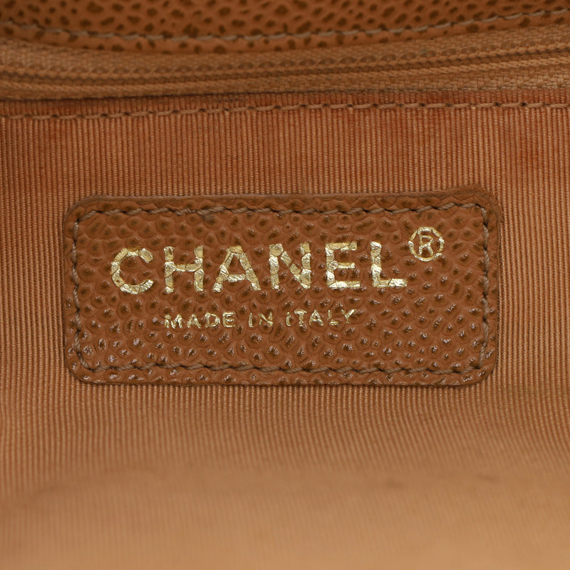 Chanel 'CC' Logo Caviar Leather Petite Shopping Tote Bag