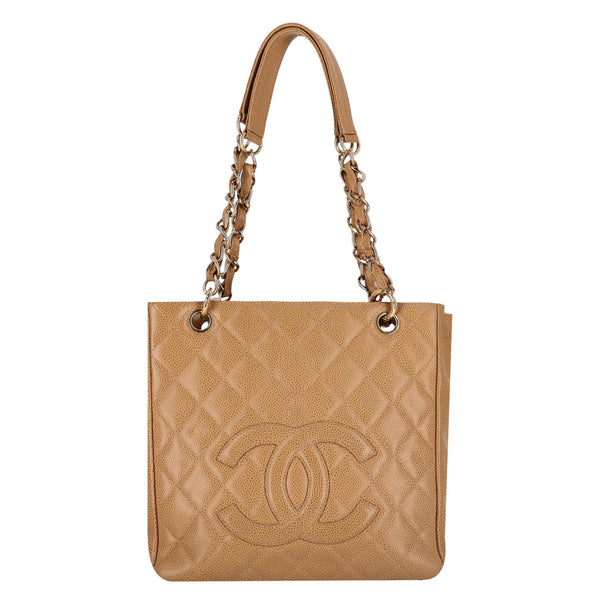 Chanel 'CC' Logo Caviar Leather Petite Shopping Tote Bag