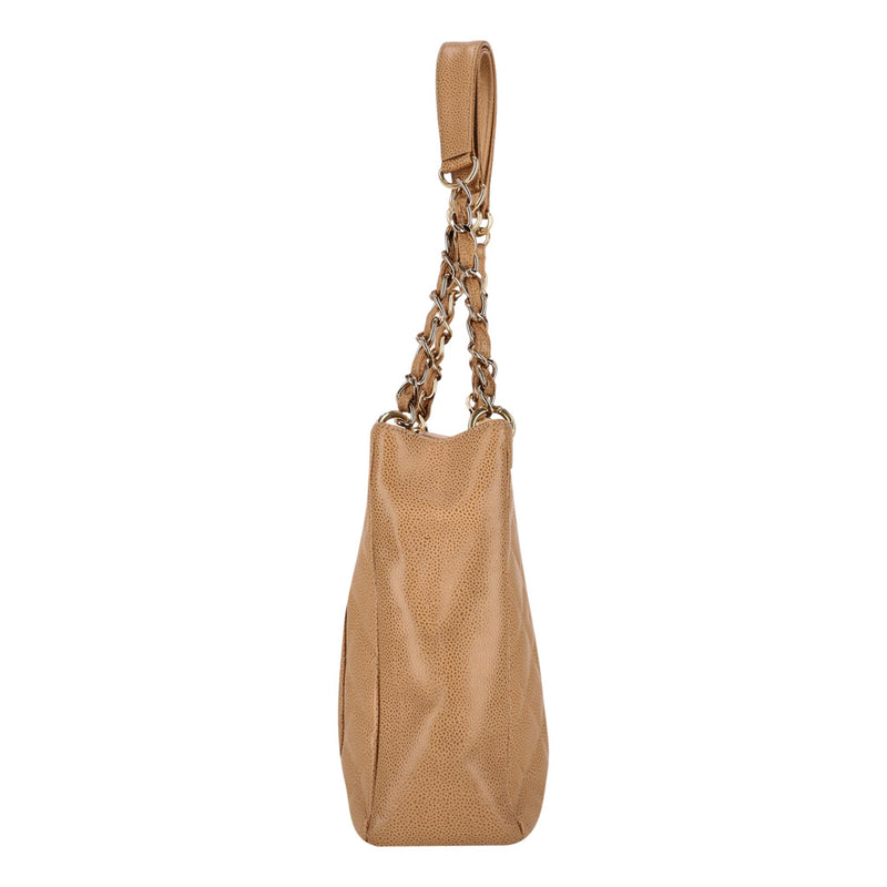 Chanel 'CC' Logo Caviar Leather Petite Shopping Tote Bag