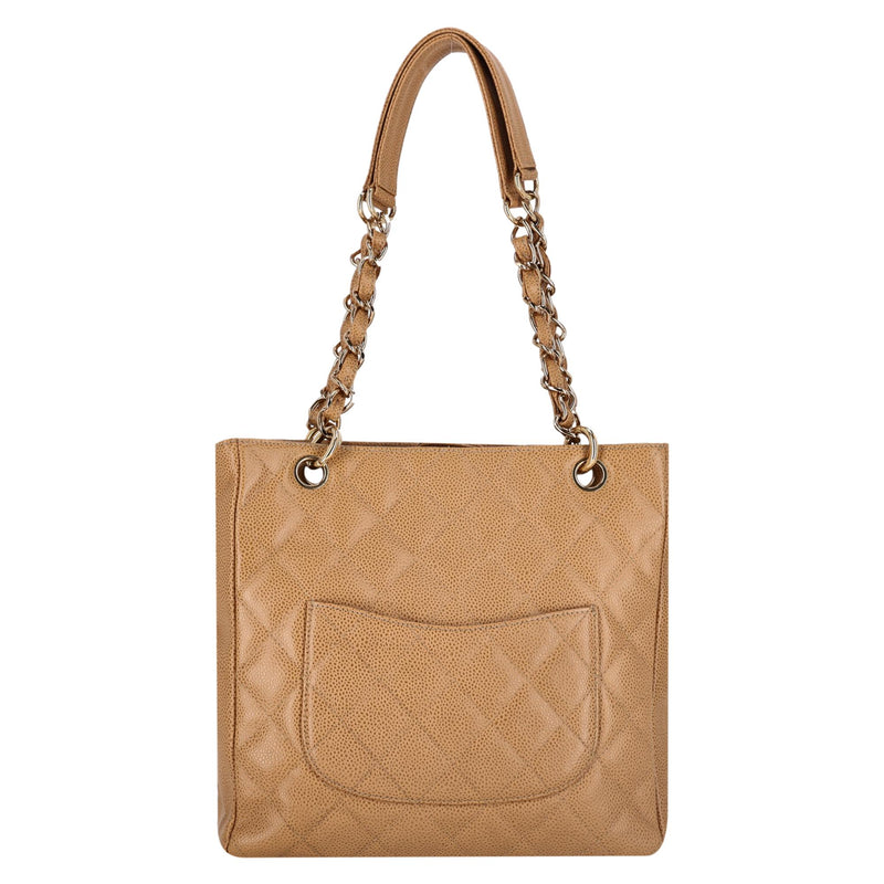 Chanel 'CC' Logo Caviar Leather Petite Shopping Tote Bag