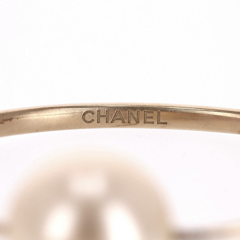 Chanel Pearl Detail Oversized Hoop Earrings