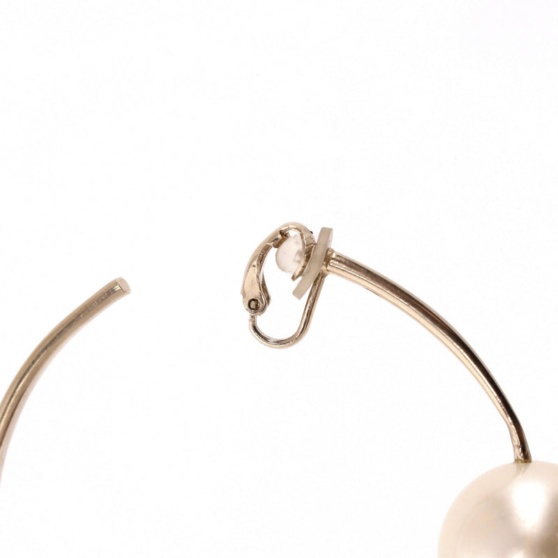Chanel Pearl Detail Oversized Hoop Earrings