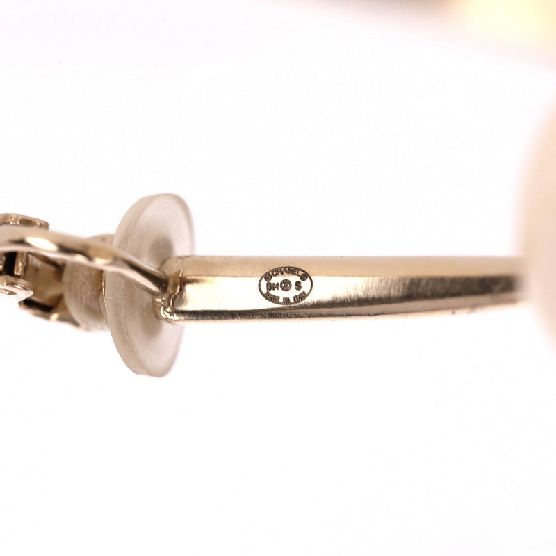 Chanel Pearl Detail Oversized Hoop Earrings