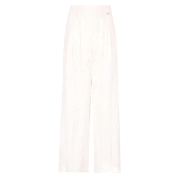 Chanel Paris-Dallas Cotton & Silk High-Waisted Wide Leg Trousers. Size 42FR