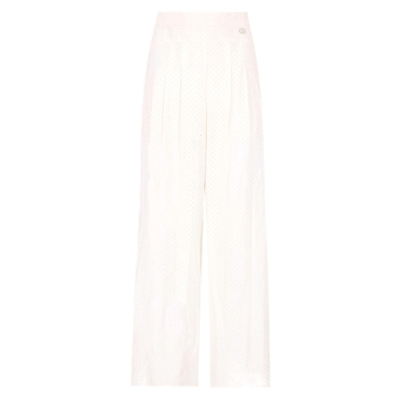 Chanel Paris-Dallas Cotton & Silk High-Waisted Wide Leg Trousers. Size 42FR