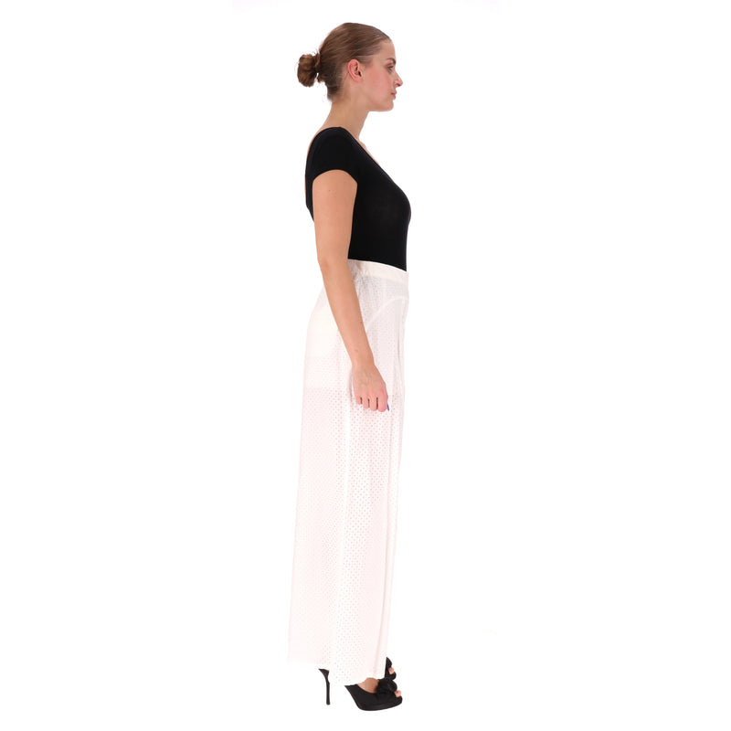 Chanel Paris-Dallas Cotton & Silk High-Waisted Wide Leg Trousers. Size 42FR