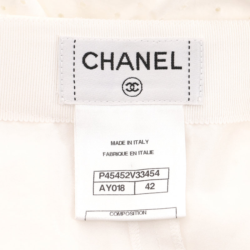 Chanel Paris-Dallas Cotton & Silk High-Waisted Wide Leg Trousers. Size 42FR