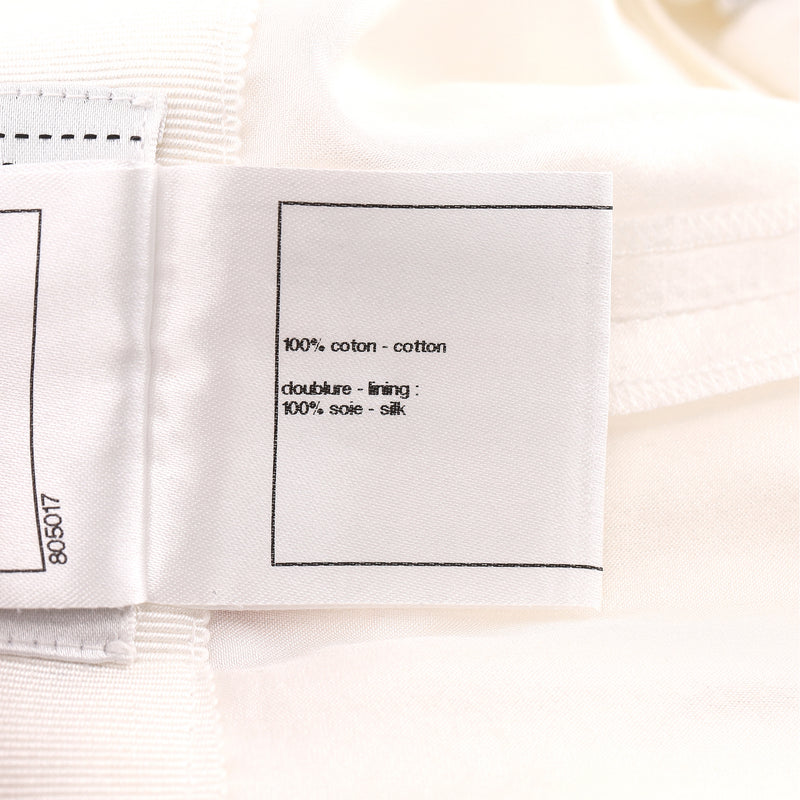 Chanel Paris-Dallas Cotton & Silk High-Waisted Wide Leg Trousers. Size 42FR