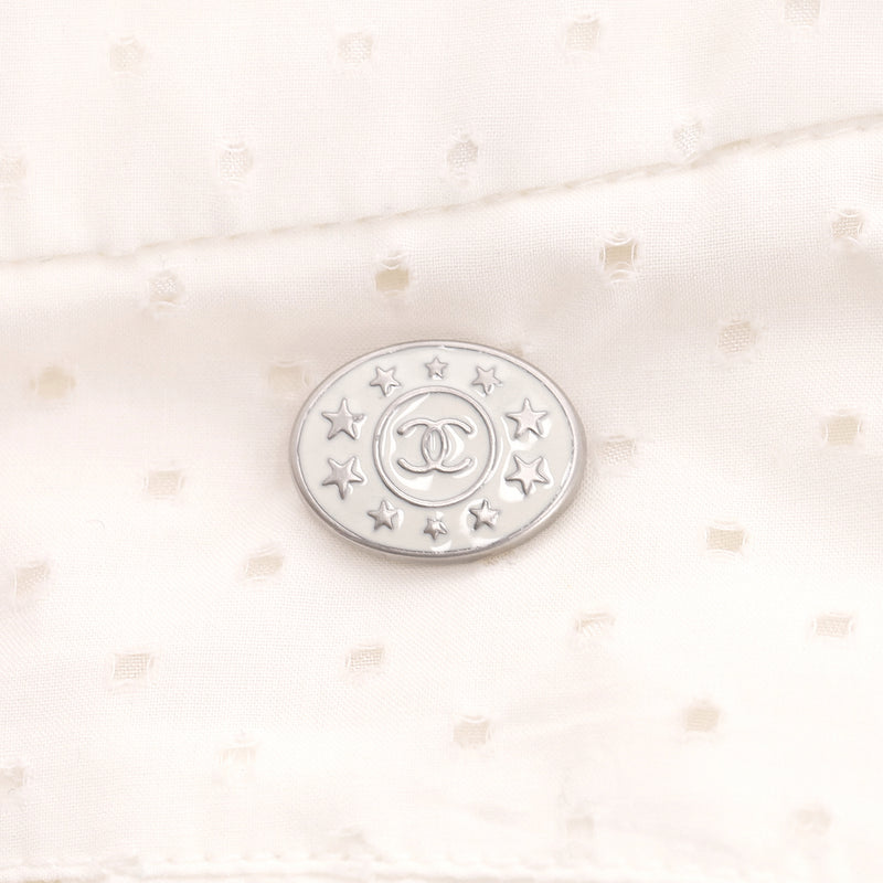 Chanel Paris-Dallas Cotton & Silk High-Waisted Wide Leg Trousers. Size 42FR