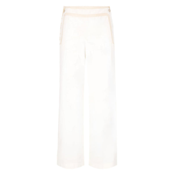 Chanel La Pausa Collection Cotton High-Waisted Wide Leg Trousers. Size 42FR