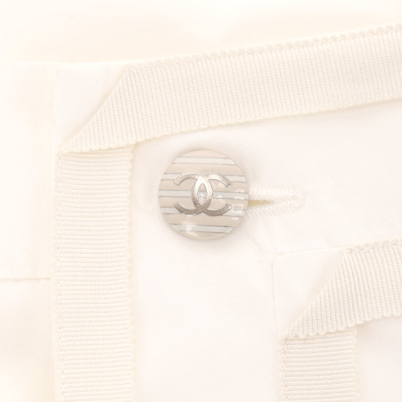 Chanel La Pausa Collection Cotton High-Waisted Wide Leg Trousers. Size 42FR