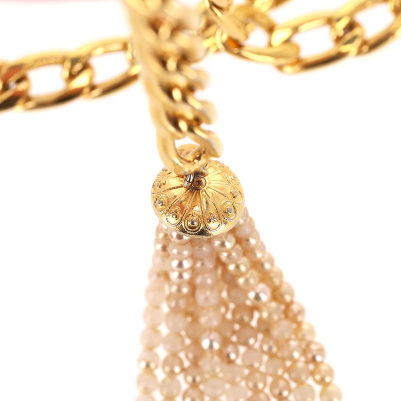 Chanel 'CC' Logo Pearl & 24k Gold Plated Chain Multi-Strand Belt